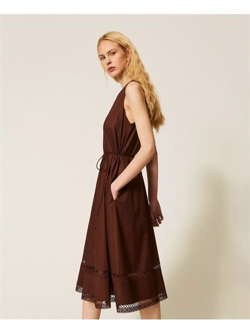 Abito lungo in popeline con ricamo TWINSET | TT2250/12110